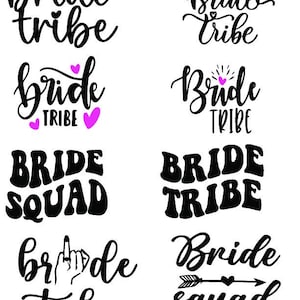 Braut Stamm Braut Squad SVG PNG digitale Sofort-Downloads Cricut Silhouette Designs