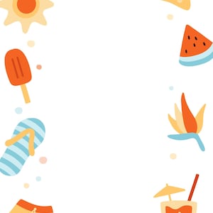 2 modèles d'invitations à des fêtes d'été JPG Haute résolution pour enfants Activités La fête invite à des fêtes d'été