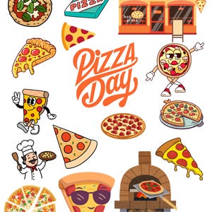 Pizza Party Images Clipart Scrapbooking Children Birthdays Activities Digital Instant Download PNG JPG