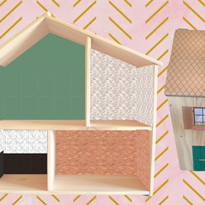IKEA dollhouse printable wallpaper bricks and floral | modern home decor