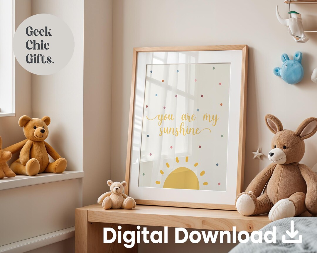 You Are My Sunshine Nursery Print – Pastel Polka Dots (digital Download ...