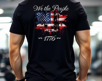 Patriotic Unisex T-Shirt - &#39;We the People 1776&#39; Design, Independence Day Gift, Vintage American Flag Tee, Casual Wear, Gift For Patriots