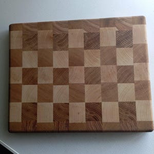 Large Wood Cutting Board 35x28x3 cm – Handmade from Ash, Oak & Birch – Beeswax Finish – Rustic Kitchen Decor or Gift for Him/Her