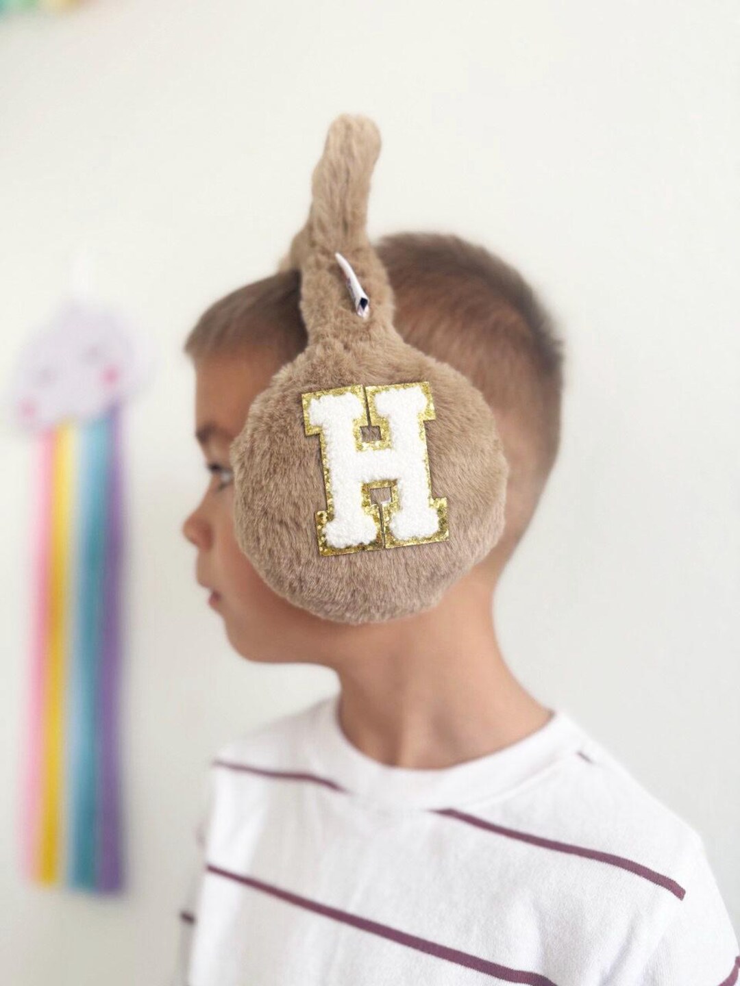 Custom Kids' Earmuffs With Initial Personalized Furry Ear Warmers for ...