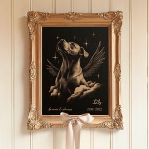 Gepersonaliseerde Rottweiler Memorial Wall Art, In Heaven Angel Wings Custom Rottie Loss Gift Sympathy Card, Rott aangepaste naam geboortedatum jaar