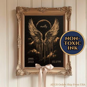 Decoración de pared personalizada para personas fallecidas, regalo conmemorativo de alas de ángel, para colegas, compañeros de trabajo, jefes o familiares, con nombre, fecha de nacimiento y año personalizados.