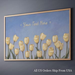 Yellow Flowers And Sky Spring Wall Art Custom Quote Floral Blue And Yellow Tulip Abstract Newborn Baby Girl Nursery Decor Personalized Name