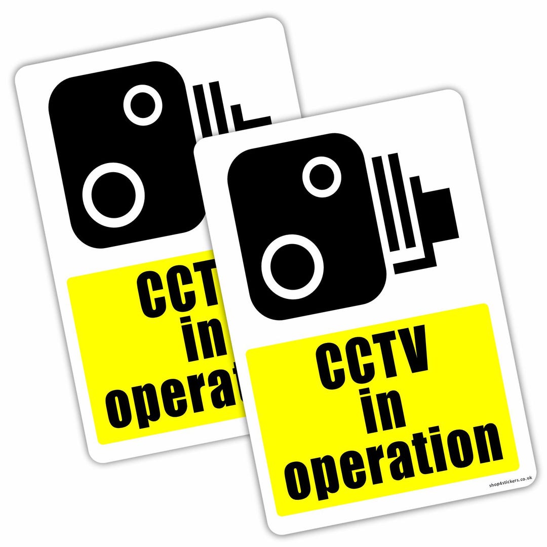 CCTV in Operation Stickers, Security Camera Recording, 100x70mm (set of ...