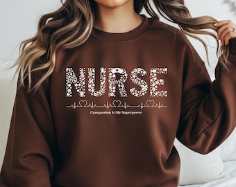 Nurse Sweatshirt, Registered Nurse Apparel, Healthcare Worker Pullover, Nurse Gift RN Present Top, Nurse Appreciation Clothing