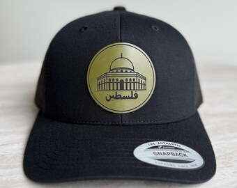 Palestine Trucker Hat: Dome of the Rock Keffiyeh Patch, Unisex