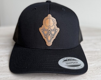 Trucker Fitted Hat - Unisex Tazerzit Morocco Laser Engraved Design Cap In Two Color