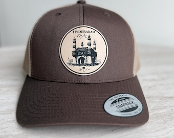 Unisex Trucker Hat With Leatherette Patch - Hyderabad Charminar Cap In Different Color