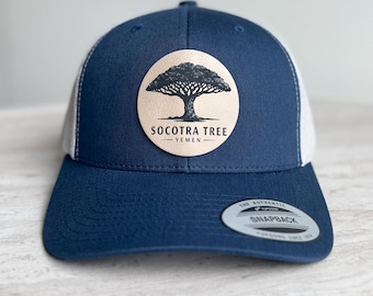 Yemen Trucker Hat With Leatherette Patch - Unisex Six Panel Fitted Hat In Different Color
