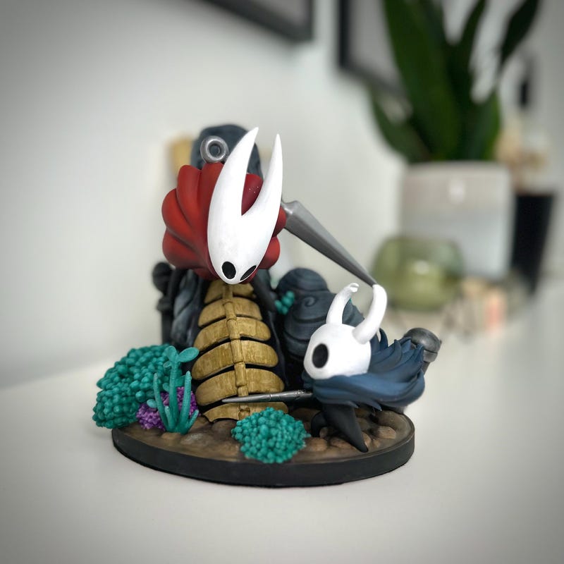 Figurine Hollow Action Pinloo Lot De 2 Figurines Hollow Silksong - Statue Anime - Jeu Hollow