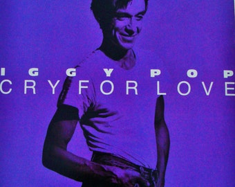 IGGY POP "Cry For Love" & "Little Miss Emperor" Vinyl 12” Single 1986 Punk Glam Shock Rock Post Punk DJ Extended Dance Version David Bowie