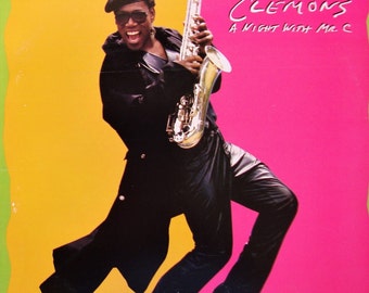CLARENCE CLEMONS “A Night With Mr. C” Lp 1989 Nm/Ex Vintage Vinyl Saxophone DJ Promotional-"Not for Sale" E Street Band Rock Jazz Funk Soul