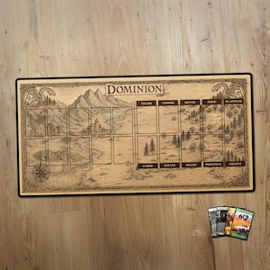 LOTR-Inspired DOMINION Tabletop Game Mat, playmat, Large 31.5x15.5, Dominion Card Game Upgrade, Gifts for Gamers