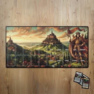 Dominion-speelkleed | Onofficiële middeleeuws-geïnspireerde gamemat voor op tafel | Groot mat van 31,5 x 15,5 inch | Dominion-kaartspel-upgrade | Cadeaus voor gamers