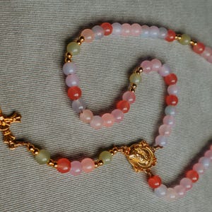 The Little Flower handcrafted Rosary| St. Therese of Lisieux themed Rosary, catholic gift