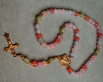 The Little Flower handcrafted Rosary| St. Therese of Lisieux themed Rosary, catholic gift
