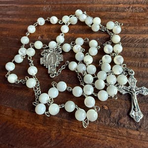 Bridal Rosary, Mother of Pearl Catholic Rosary