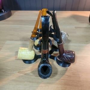 Pipe Stand for 5 Tobacco pipes - Pipe Rack - Tobacco Pipe Rack for 5 pipes - Desktop Pipe Rack - Pipe Storage