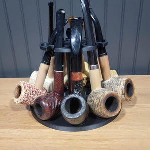 Tobacco Pipe Rack for 9 pipes - Pipe Stand - Pipe Display - Desktop Pipe Rack - Pipe Storage