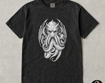 Cthulhu Tshirt, Eldritch Horror Cthulhu Shirt, Cosmic Horror Tee for Lovecraft Fans, Octopus Art Dark Fantasy Shirt, Dark Academia Gift