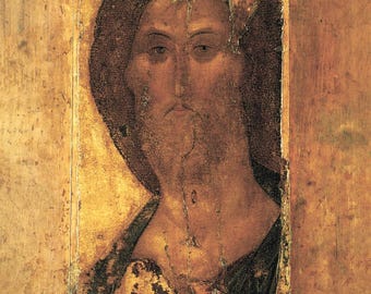 Pictogram Christus Pantocrator: reproductie van Andrei Rublev, orthodox-christelijke kunst