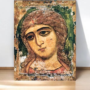 Archangel Gabriel &quot;Golden Hair&quot; Icon Orthodox Christian Gift for Baptism Wedding Home Altar Religious Art Gabriel Names Day Byzantine icon