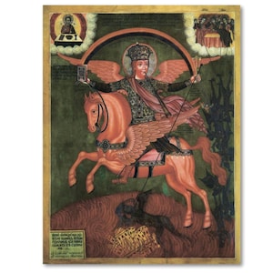 Archangel Michael The Dreaded Commander of Heavenly Hosts Icon Saint Michael Religious Wall Art Christian Gift for Michael Spiritual Decor
