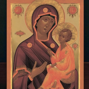 Tikhvin Mother of God Orthodox Icon Russian Christian Religious Wall Art for Home Altar Protection Family Blessing Spiritual Gift