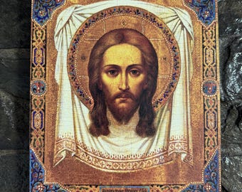Orthodox Icon: Jesus Christ The Mandylion The Holy Face of God - Religious Gift sacred christian art