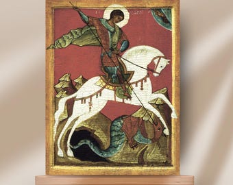 聖ゲオルギオス正教会イコン、軍人聖人、竜退治教会美術、祈りの