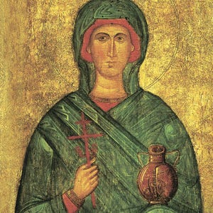 Orthodox Icon of Saint Martyr Anastasia the Deliverer from Potions Wooden Reproduction Christian Icon for Prayer Spiritual Gift