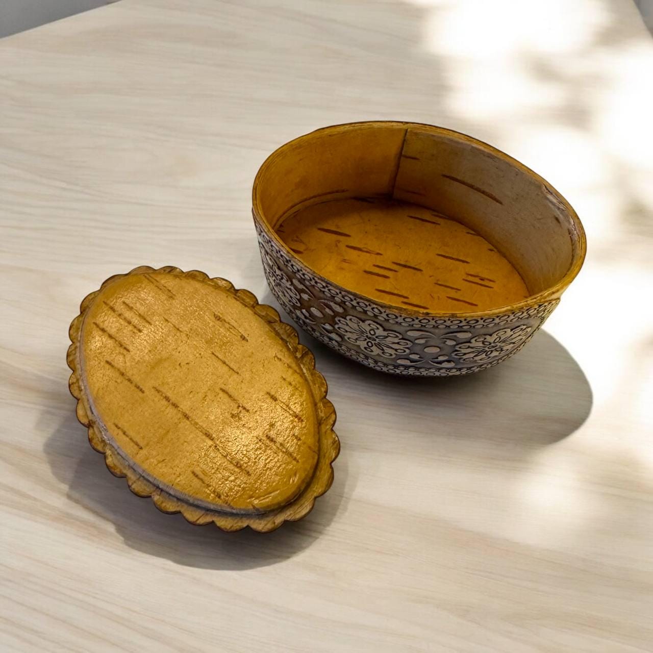 ヴィンテージの白樺樹皮箱：手作りの花の記念品、ソ連の装飾 - Etsy 日本
