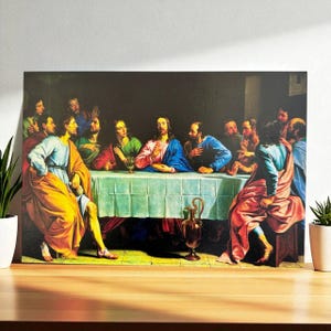 Last Supper Jesus Christ and Apostles Icon Wall Art Christian Gift Spiritual Decor