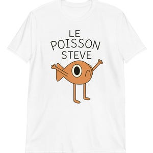 T-shirt Le Poisson Steve, T-shirt Meme, uniseks heren en dames, trendy Streatwear-cadeau