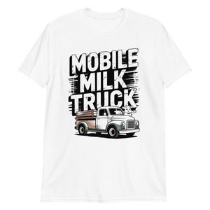 Shirt mobiele melkwagen vintage stijl cartoon grafisch T-shirt schattig uniseks boerenmarktcadeau-top