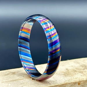 LIMITED EDITION customizable 8mm ring domed ring Solid Black Timascus ring 3mm-9mm wide timascus ring, mokuti ring (polished finish)