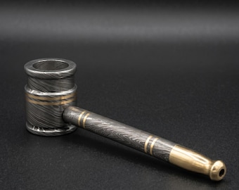 Pipa de fumar de Damasco hecha a mano, pipa de acero con filtro de malla, regalo personalizado, regalo para él, regalo personalizado para hombre