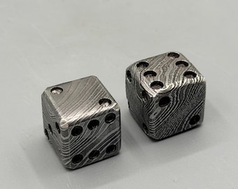 Damascus Dice D6 | 18 mm | Hoogwaardige casino dobbelstenen van Damascus staal | Casino | DD02 - België