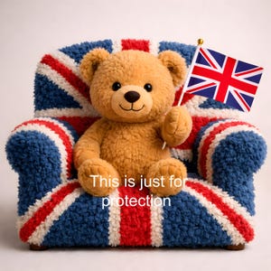 BritBear™-teddybeerprint met Unievlag – Brits decor (directe download) afbeelding 1
