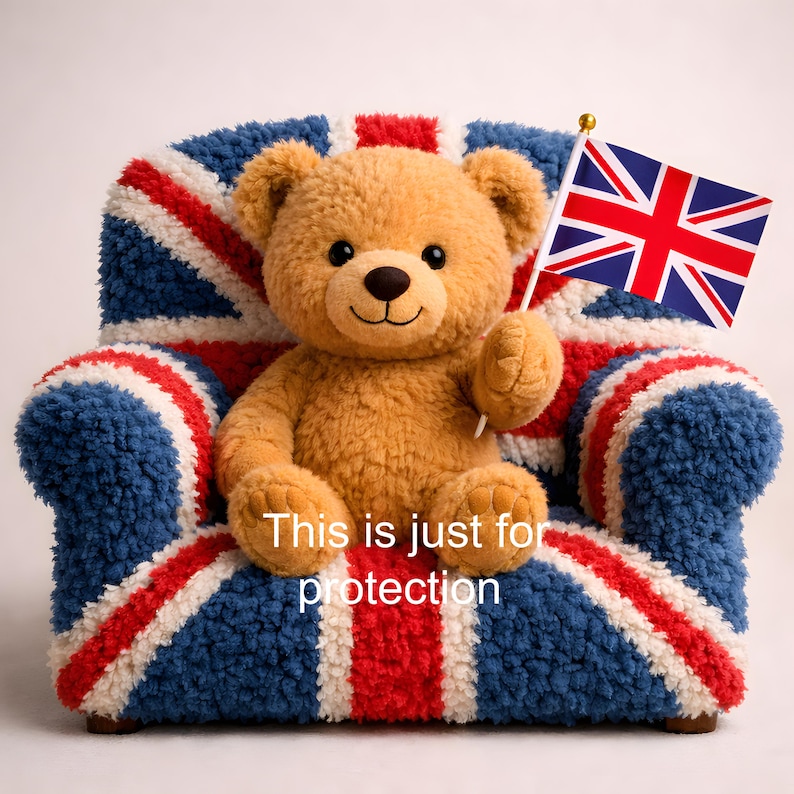 BritBear™-teddybeerprint met Unievlag – Brits decor (directe download) afbeelding 1