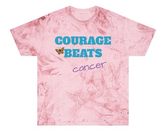 Courage Beats Cancer T-shirt - inspirerend uniseks T-shirt, perfect voor kankerbewustzijn, ondersteuning, cadeau voor overlevenden, comfortabel elke dag