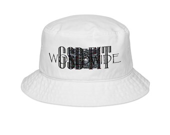 WASHED OUT Tape Script Bucket Hat | Embroidered Logo