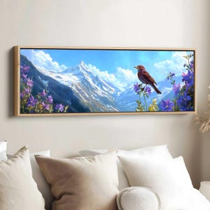 Colorado State Bird Art, Lark Bunting Decor, Rocky Mountain Columbine Art, Colorado Wall Art, State Bird Poster, Bird Lover Gift, State Bird