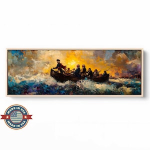 George Washington wall decor, George Washington crossing the Delaware River, George Washington art, George Washington gifts