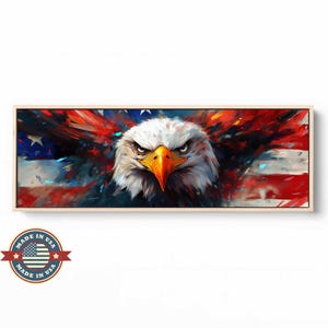 Bald Eagle American Flag Wall Art, American flag Painting, Bald Eagle Flag, Patriotic American Flag, US Flag Canvas, Bald Eagle Painting