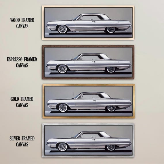 1963 Chevrolet Impala SS, Panoramic Canvas Print, Vintage